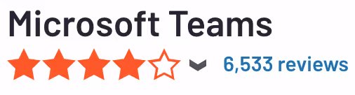 Microsoft teams rating on G2