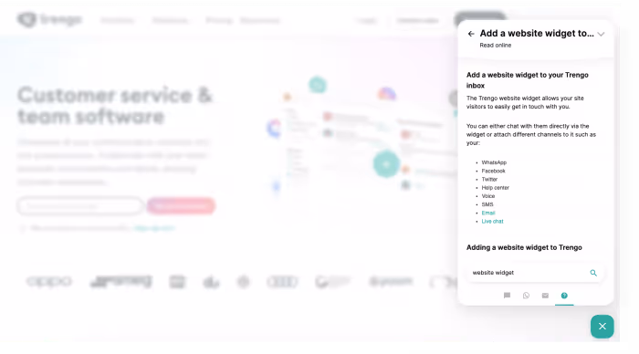 Example of a live chat with a help center.