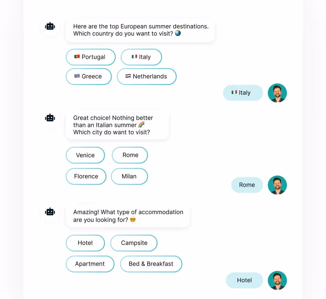 WhatsApp bot in de reis en toerisme industrie.