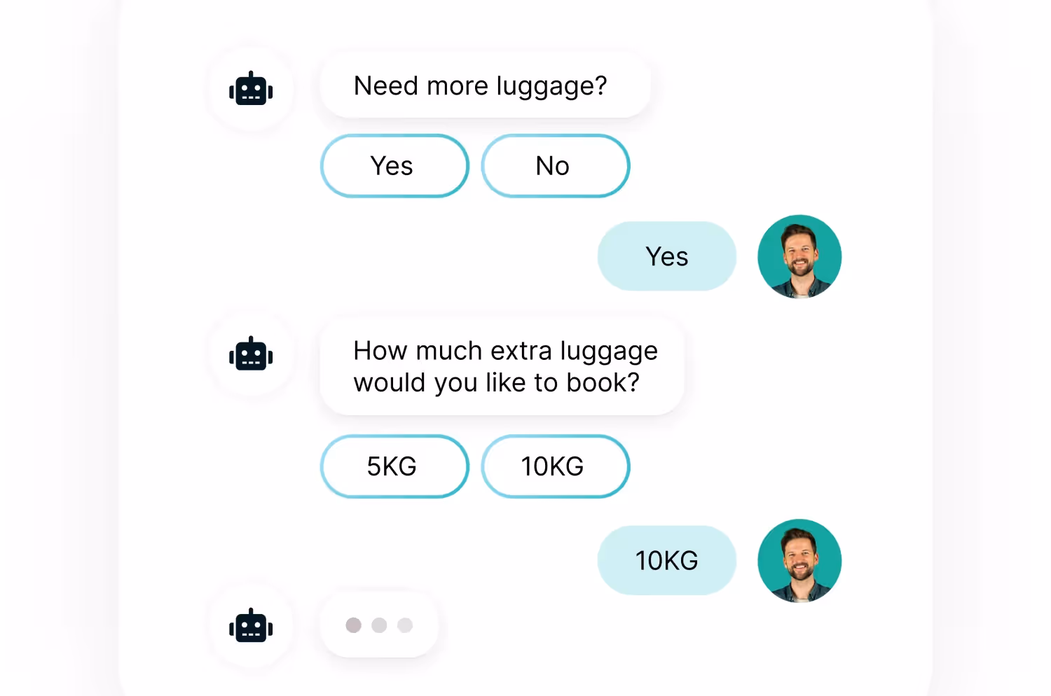 Een voorbeeld van upselling via WhatsApp Business.
