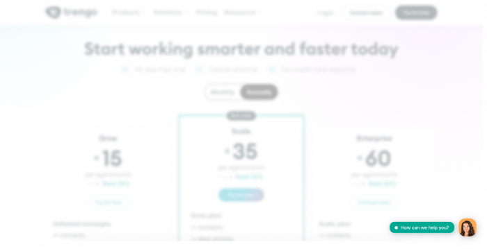 Trengo's live chat knop