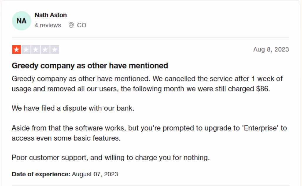 Negatieve review Front