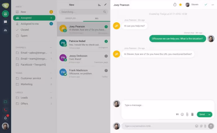Gedeelde inbox van WhatsApp