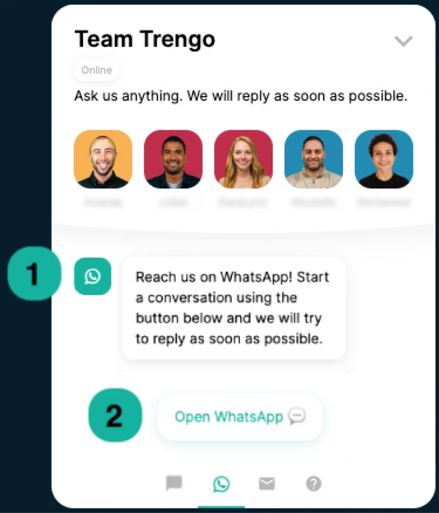 Screenshot van de interface van de omnichannel-widget, met aanpassingsopties voor integratie in de website