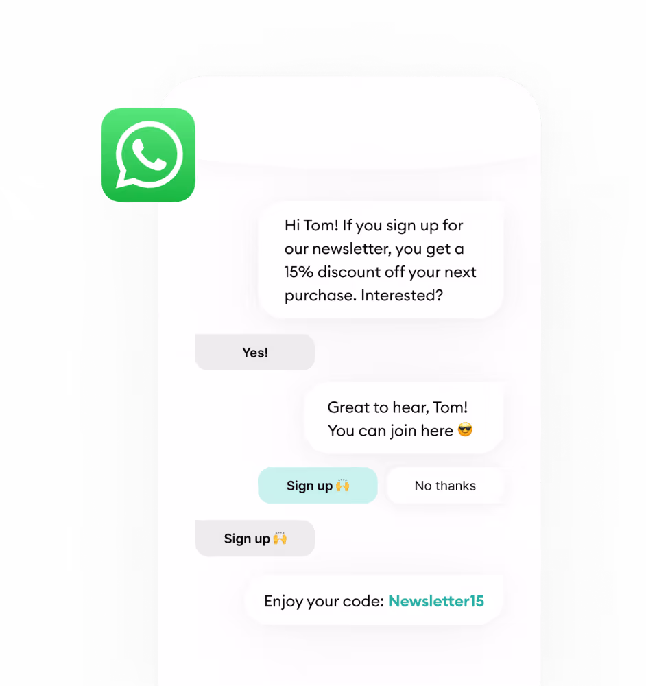 Een marketingbericht op WhatsApp