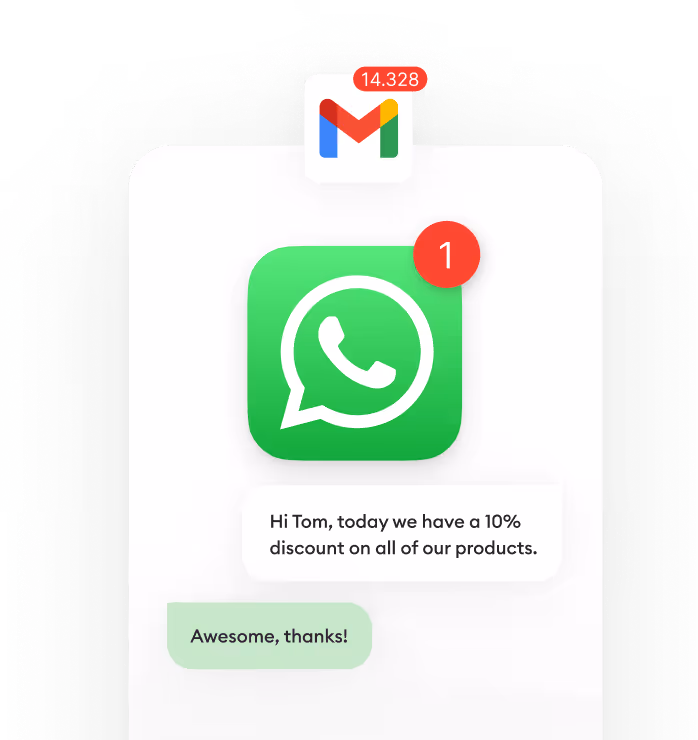 Een marketingbericht via WhatsApp