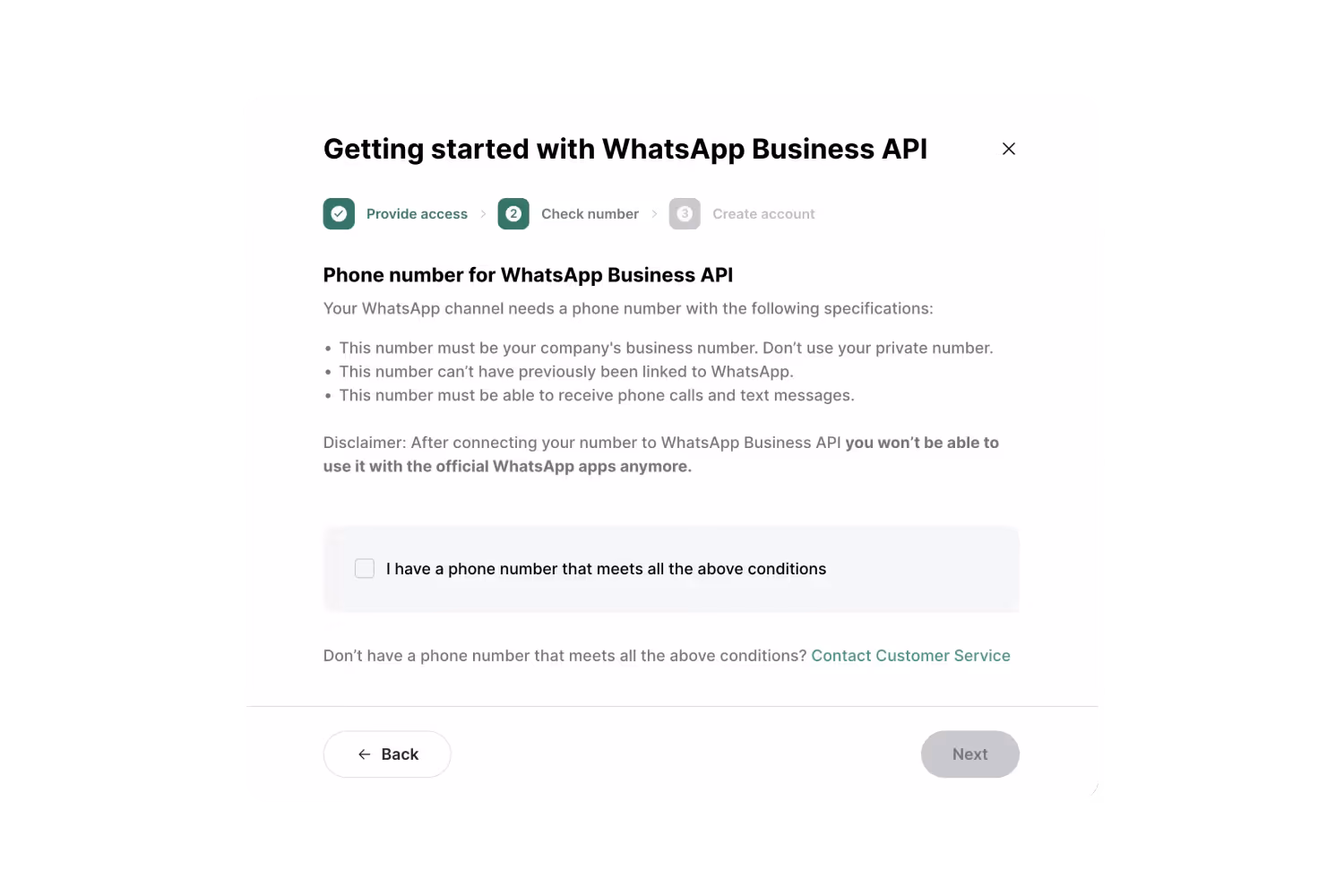 Telefoonnummer toevoegen in WhatsApp Business API