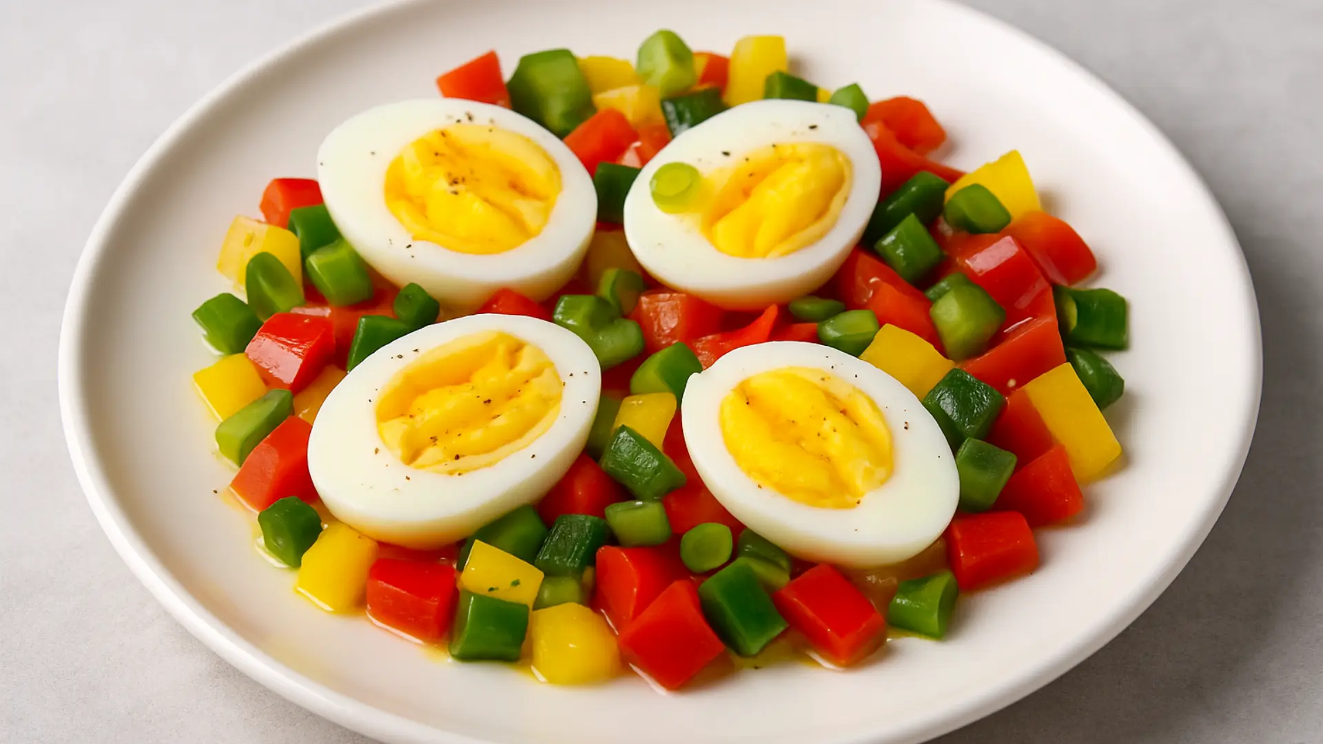 Proteinska salata s kuhanim jajima i paprikom – svjež i hranjiv izbor za ručak na poslu