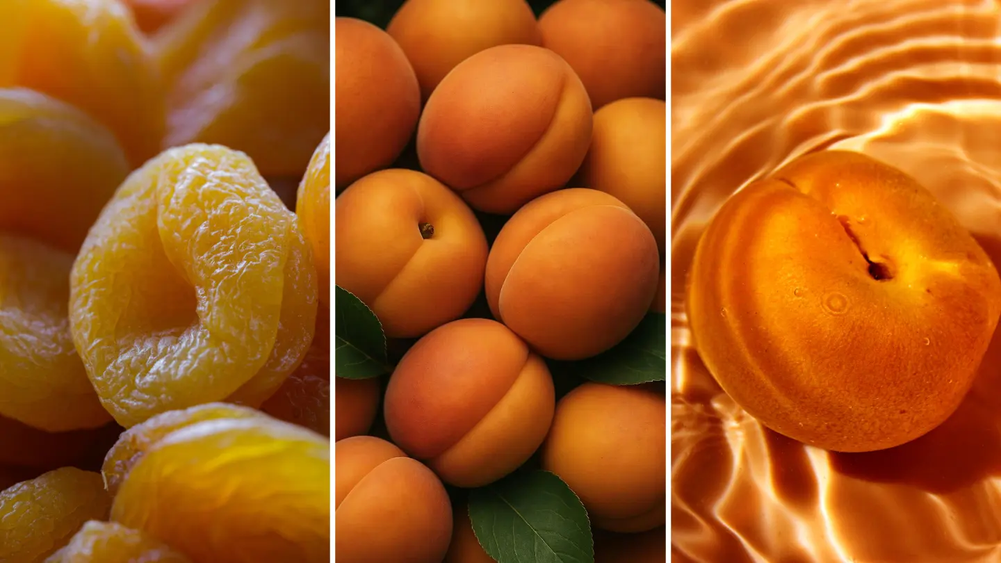 Tri vrste konzumacije kajsije ilustrirano na slici