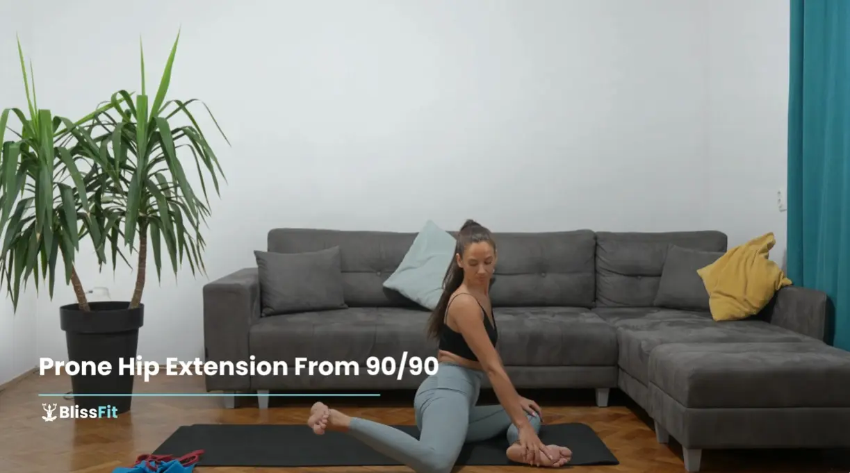 Prone hip extension from 90/90 (ekstenzija kuka iz 90/90 položaja u ležećem položaju)