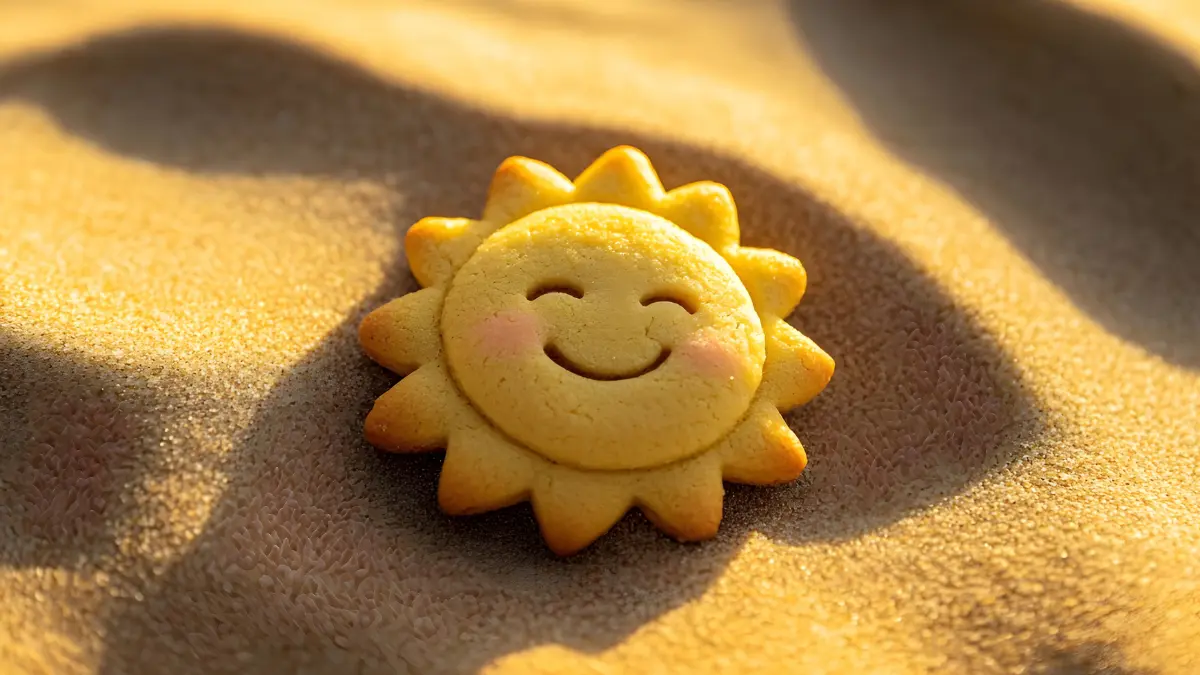 keks u obliku sunca koji simbolizira vitamin d3 za opadanje kose