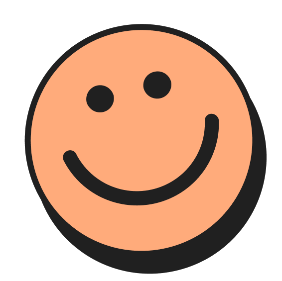 Orange Smile Face Figure - Colorfolio X Webflow Template