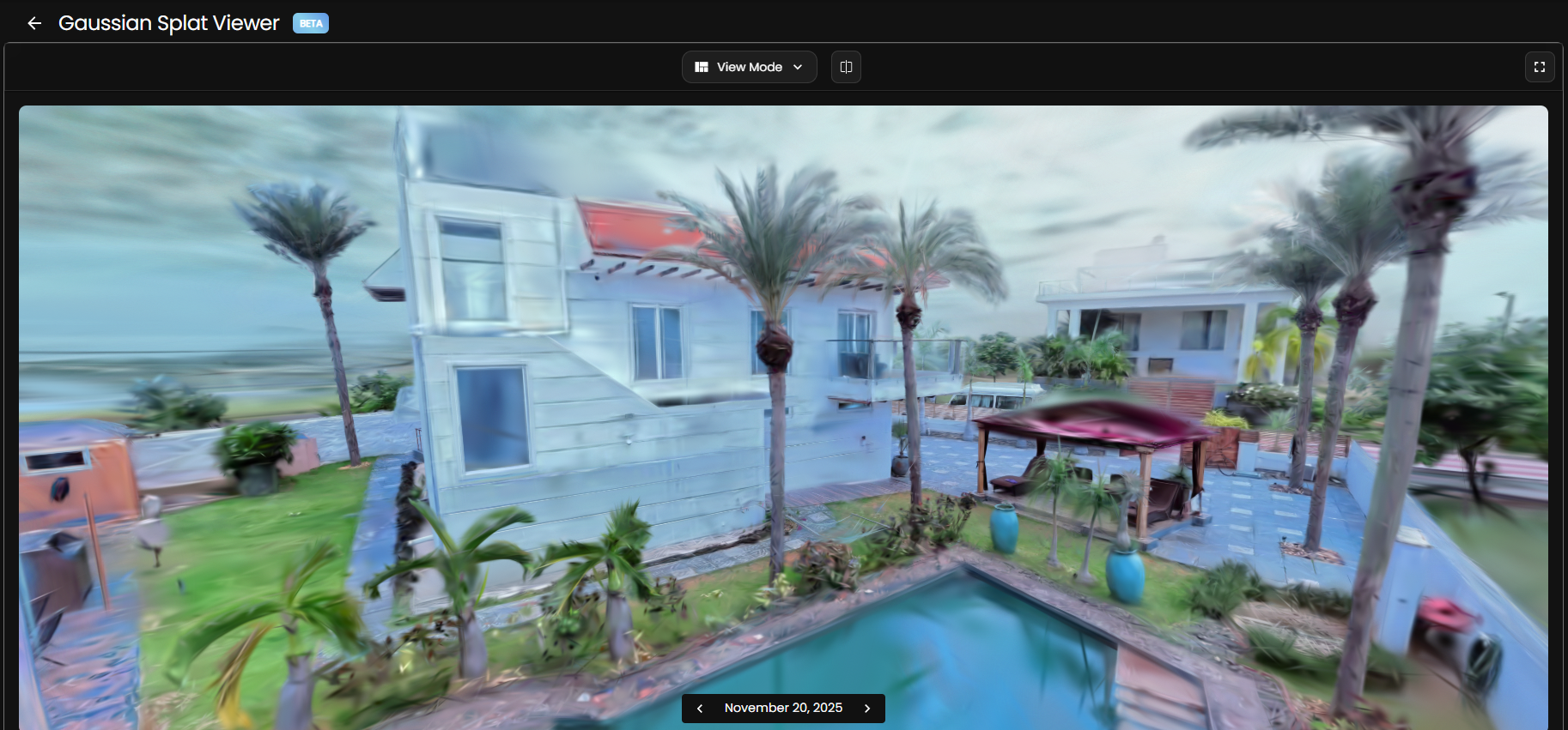 A person uses a 360-degree camera to create a 3D model of a space.