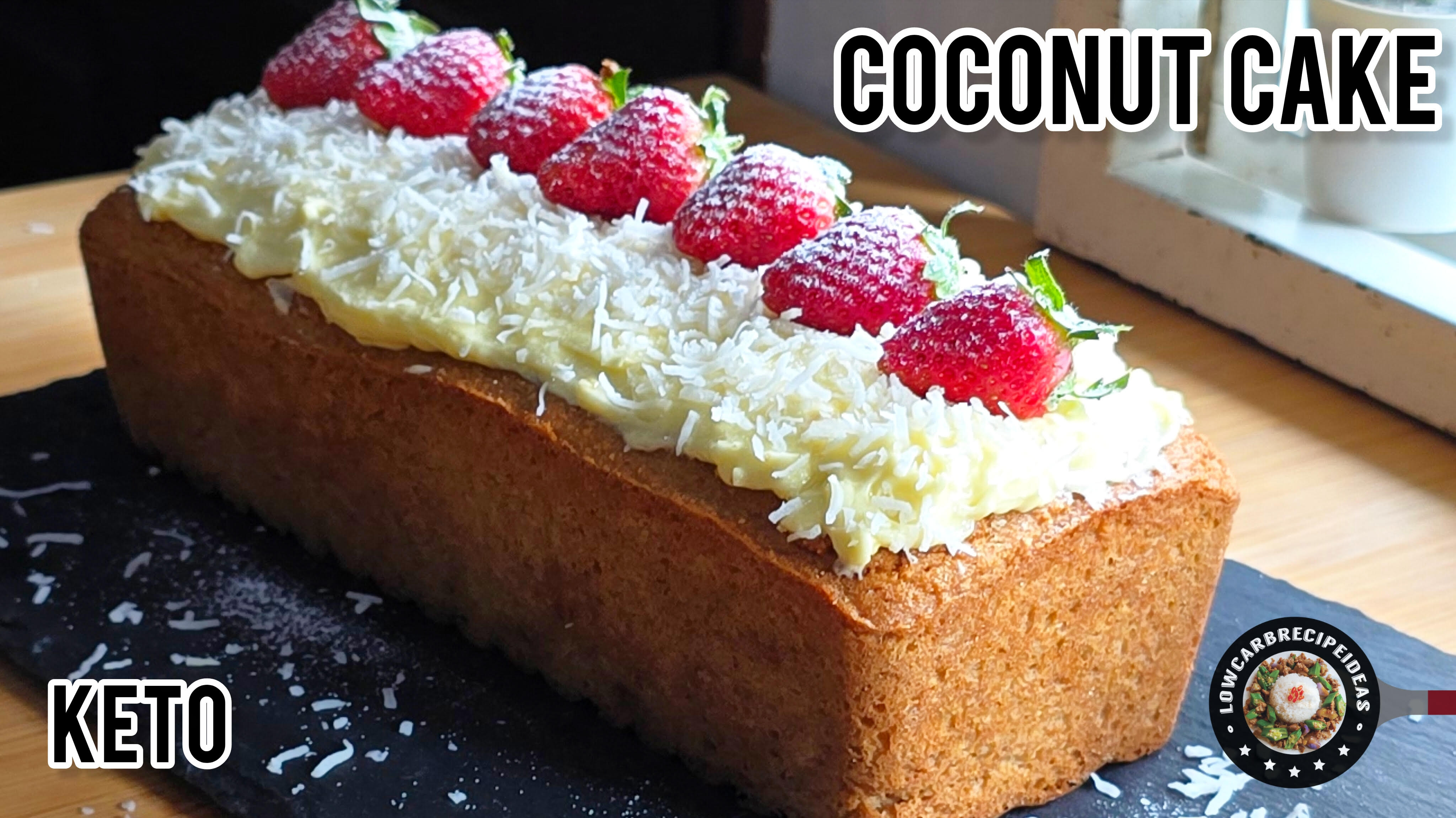 Coconut Loaf Cake with Coconut Buttercream