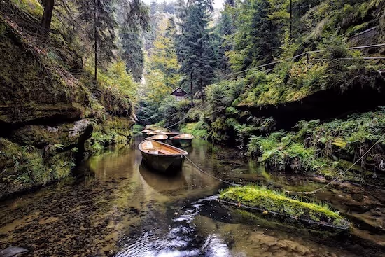 bohemian switzerland boat ride kamenice river