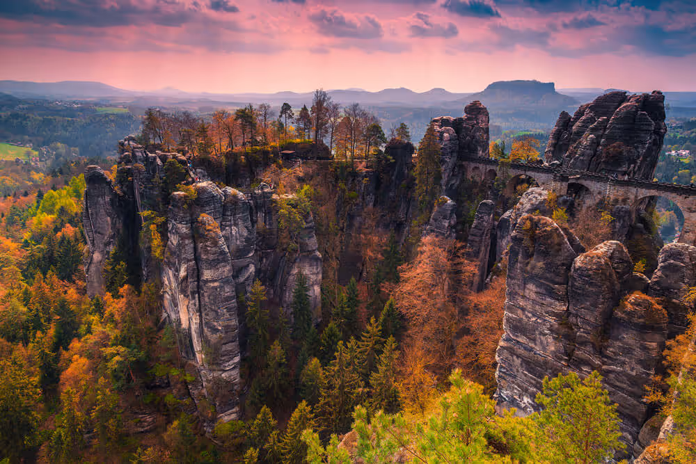 bastei bridge sunset