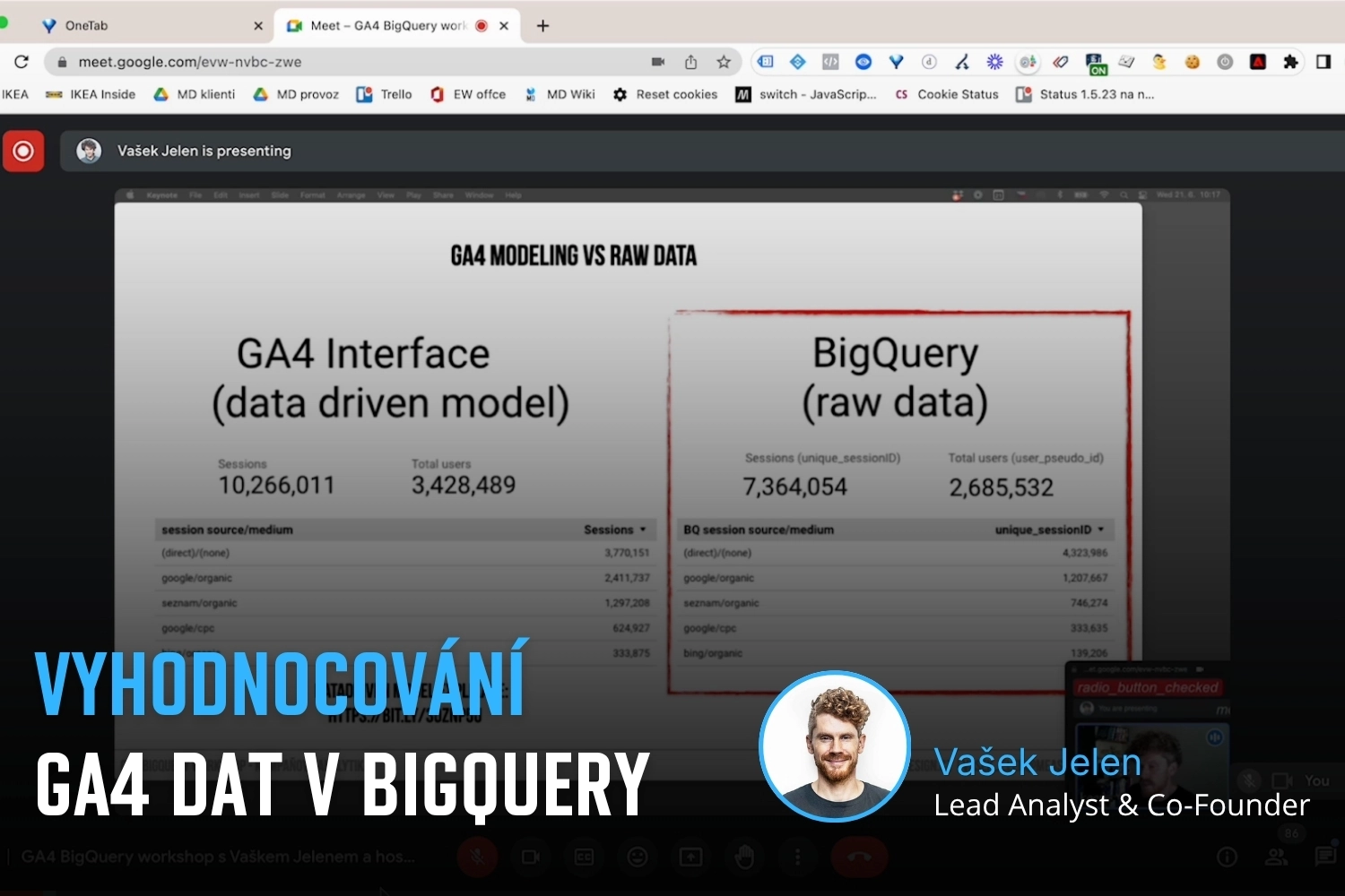 Webinář: Vyhodnocování GA4 dat v BigQuery