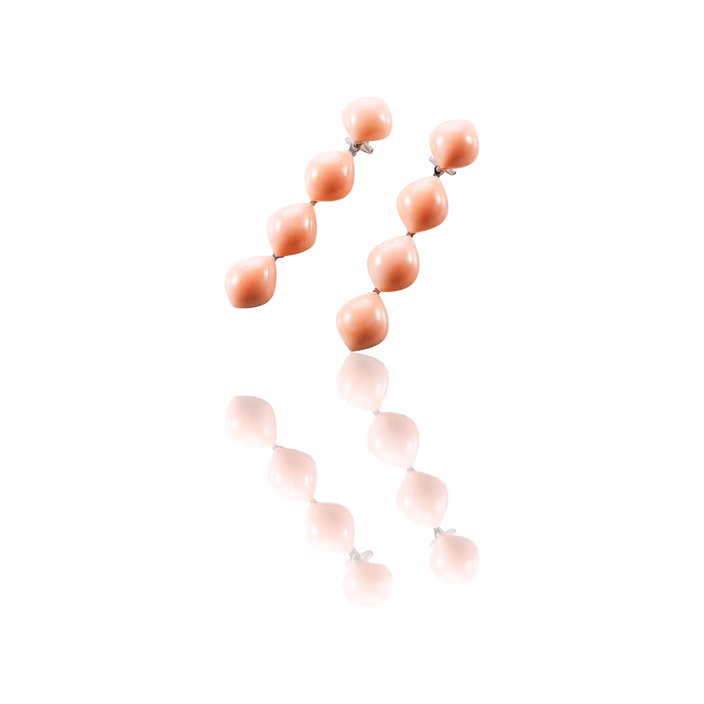 Earrings with corals pale pink