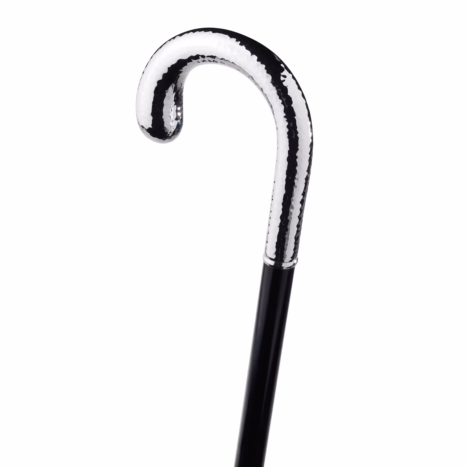 Gehstock mit gehämmertem Silbergriff