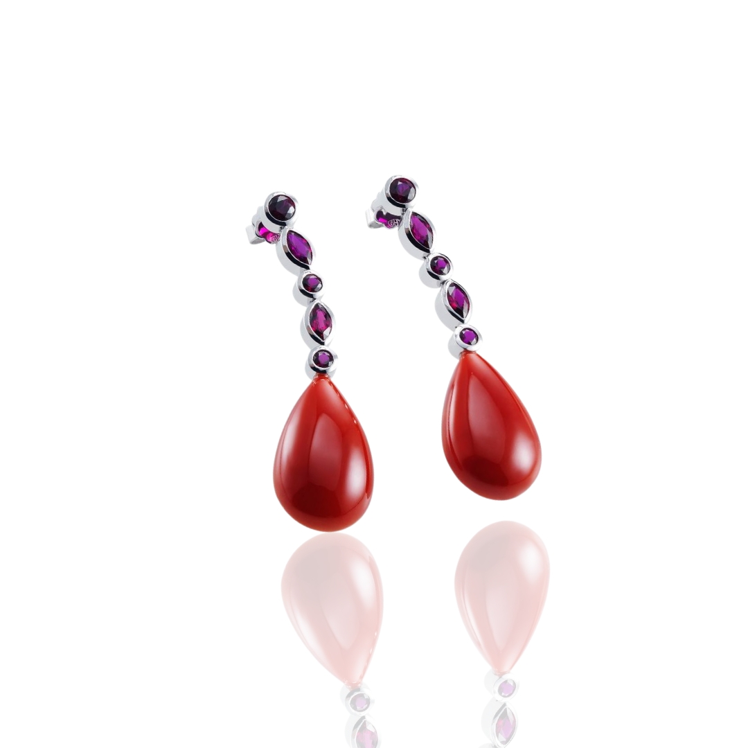 Earrings coral drops