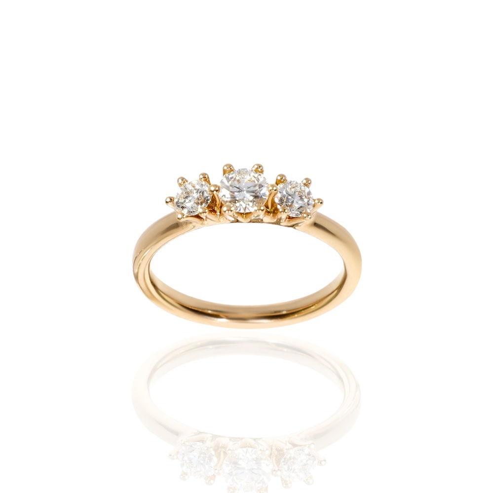 "Rivière"-Ringe mit 3 Diamanten von Stadelmann 1972