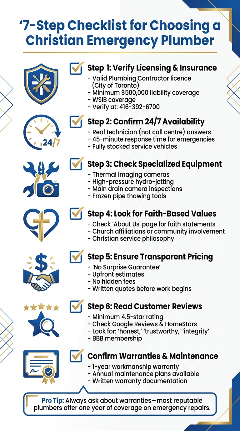 7-Step Checklist for Choosing a Christian Emergency Plumber in Toronto