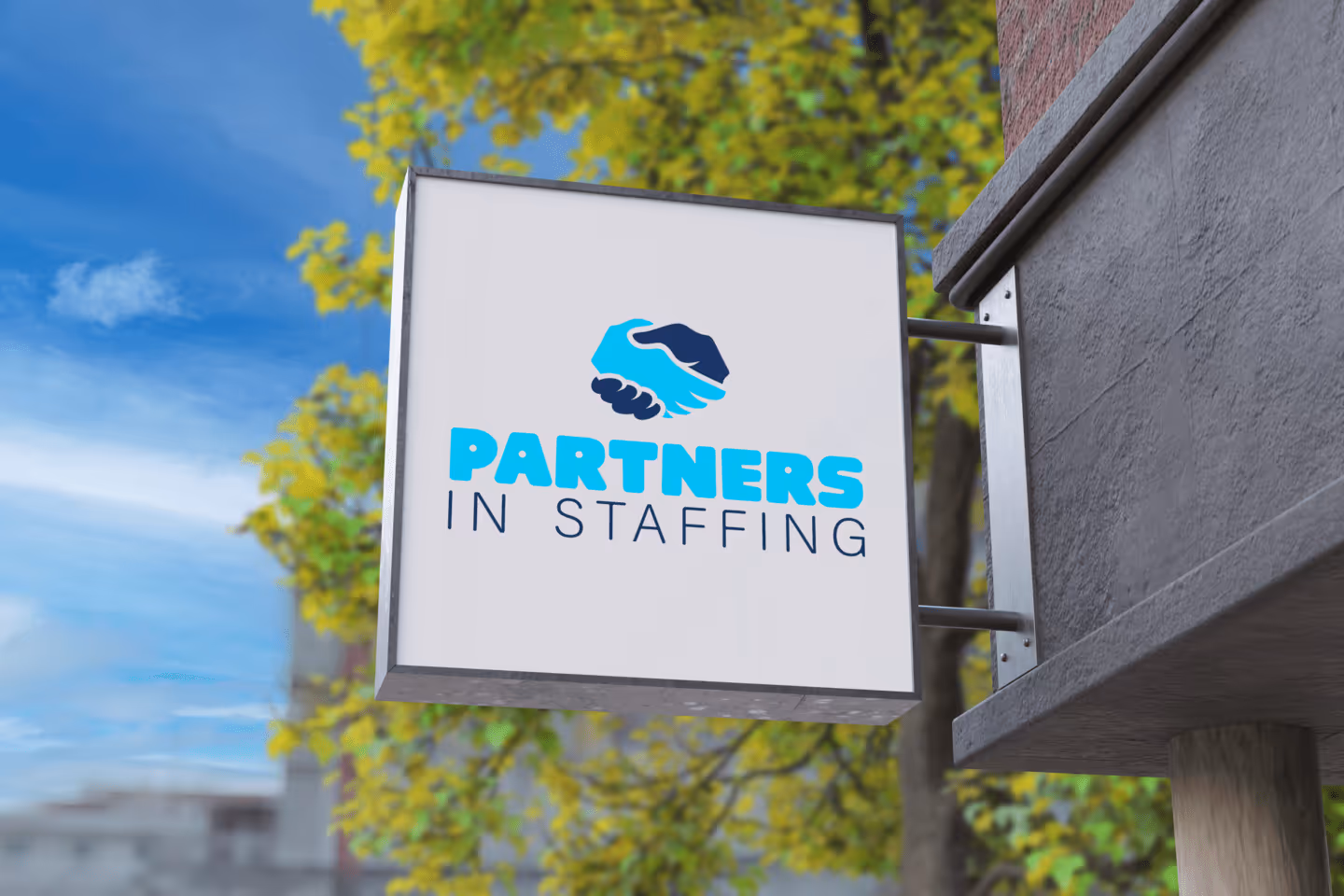 Partners in Staffing business sign mockup