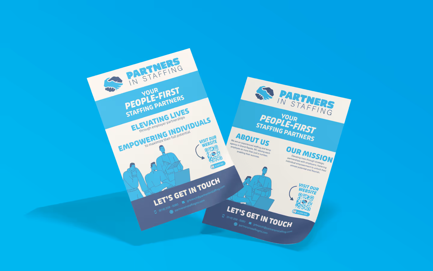 Partners in Staffing flyers mockup