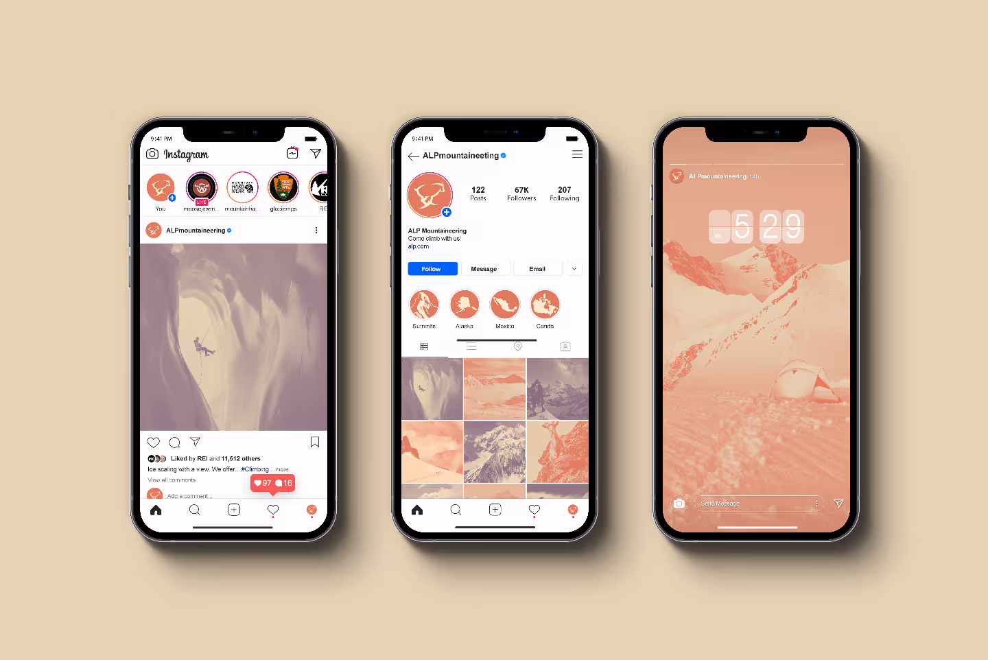 alp mountaineering social media mockup