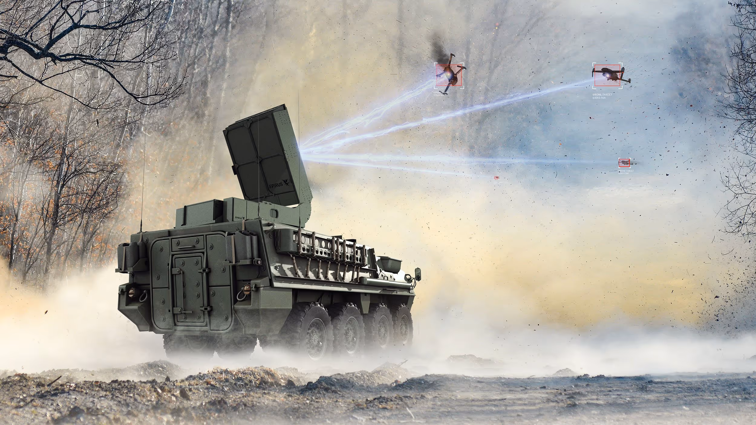 Leonidas integrated US Army Stryker shooting drones down