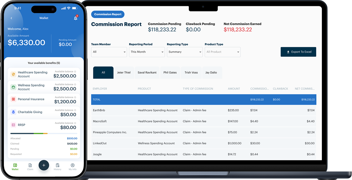 BeniPlus benefits dashboard shown on a laptop and phone