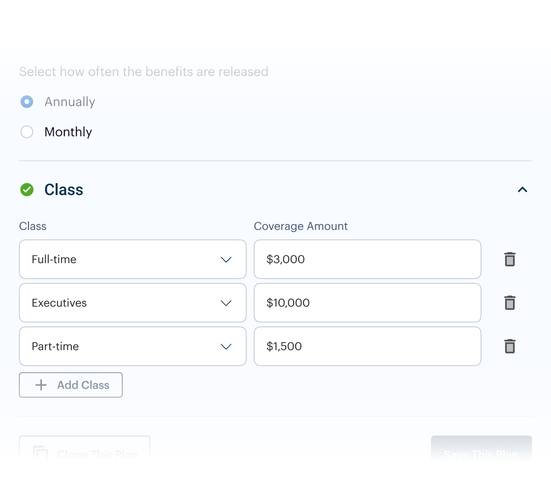 BeniPlus plan preferences and coverage limits panel