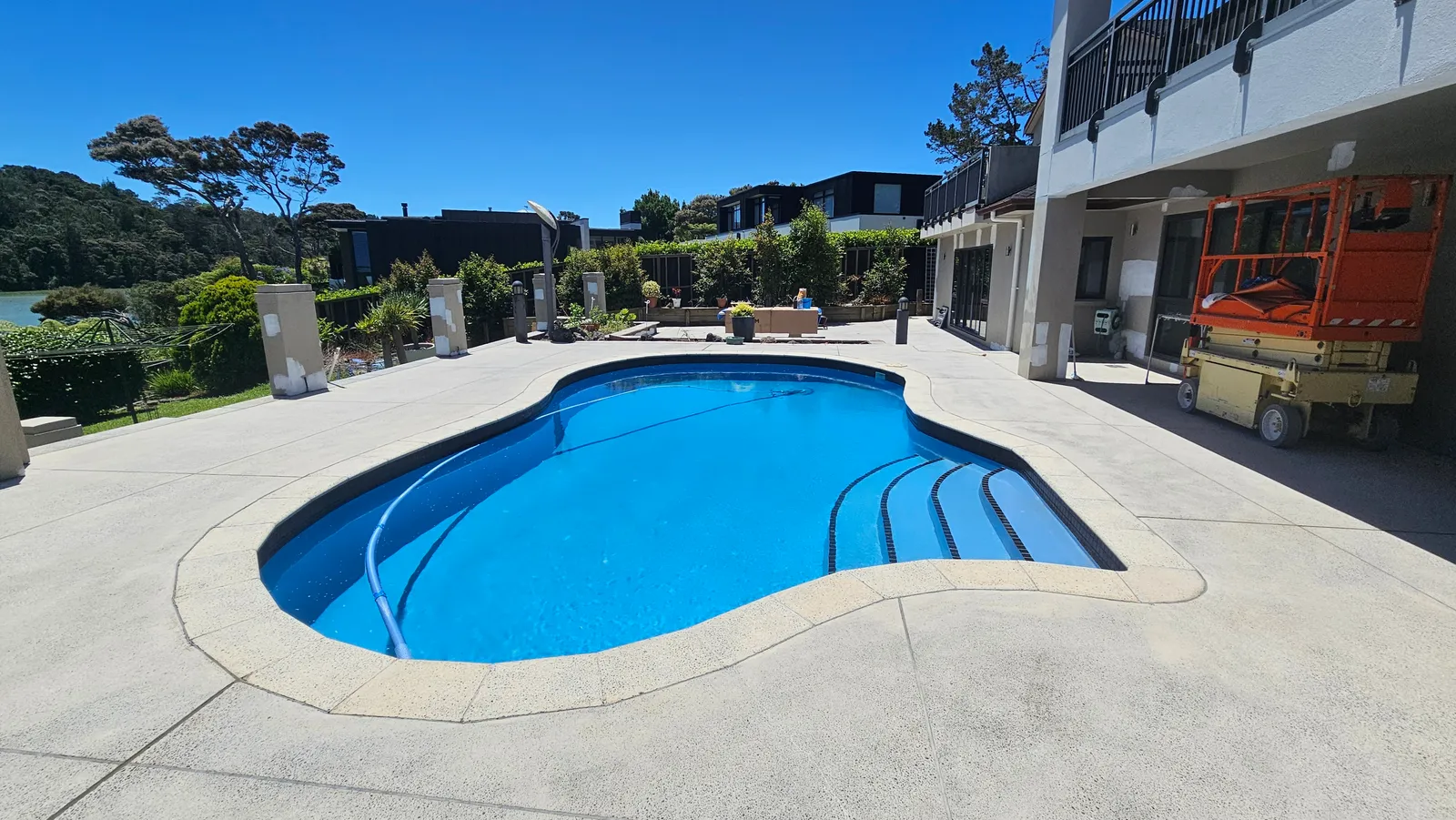 Whitford Pool Surround Restoration - polished concrete floor