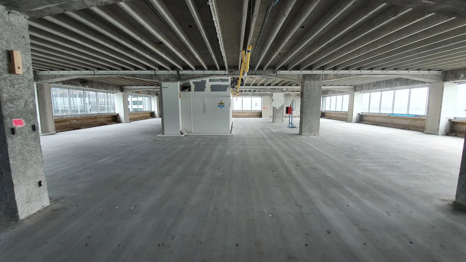 Diamond Shine Concrete prep grinding stage on a commercial floor in an Auckland office building ready for polishing