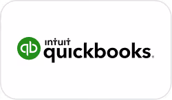 QuickBooks logo with green QB icon and black text on white background.