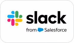Slack logo with multicolored hash symbol and black lowercase text on white background.