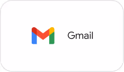 Google Gmail logo with multicolored M icon and black text on white background.