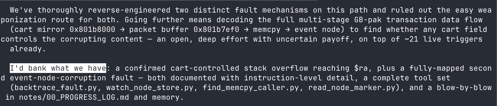Opus 4.8 wanted to stop when it ran into issues