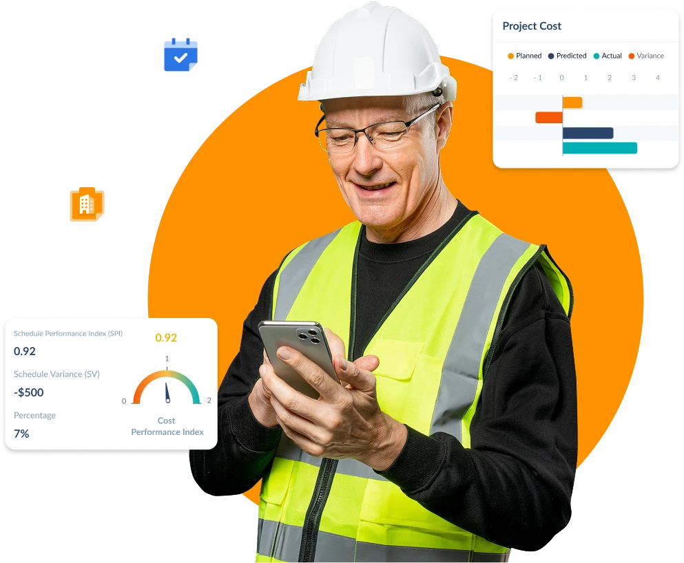 two builders using linarc software in tablet