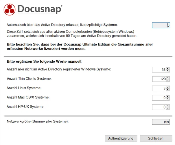 Docusnap Lizenzrechner