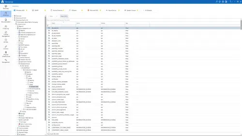 Screenshot of the database data explorer