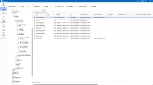 Screenshot of SharePoint inventory data