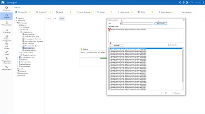 Windows PrintNightmare Bericht in Docusnap