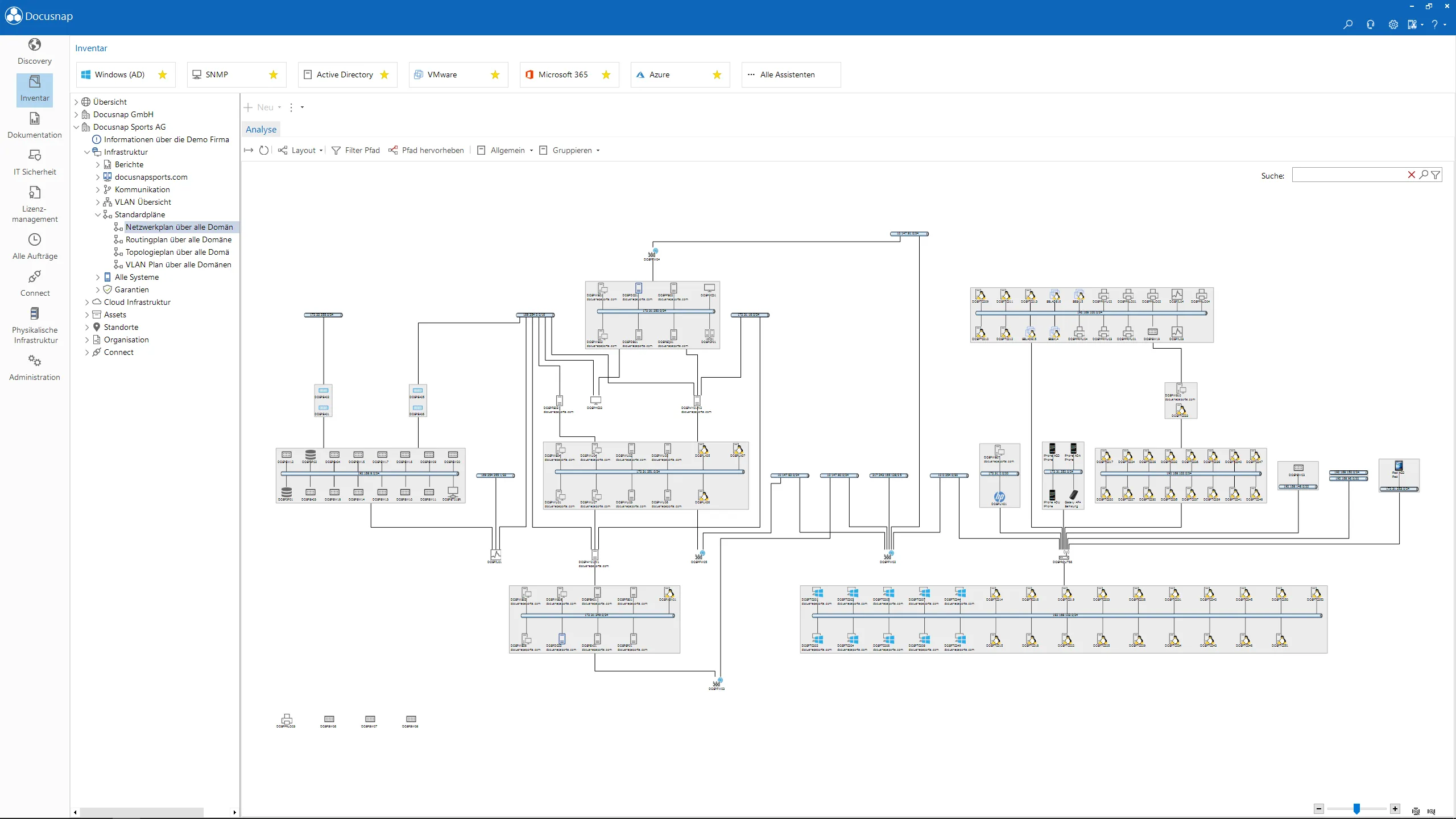IT Netzwerkplan automatisch erstellen mit Docusnap
