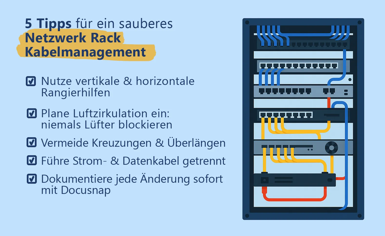 Netzwerk Rack Kabelmanagement