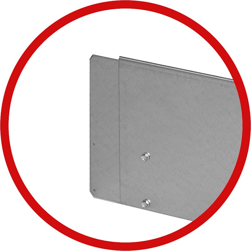 Kantopsluiting Koppelplaat 27,7 cm Verzinkt + 4 zelftappers