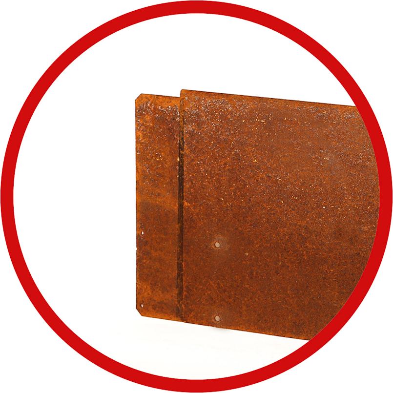 Kantopsluiting Koppelplaat 27,7 cm Corten + 4 zelftappers
