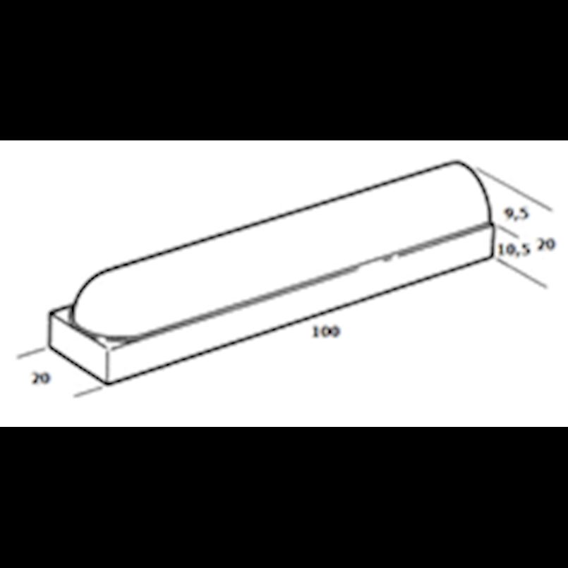 Stootband 100x20x18 cm 1x rond Grijs