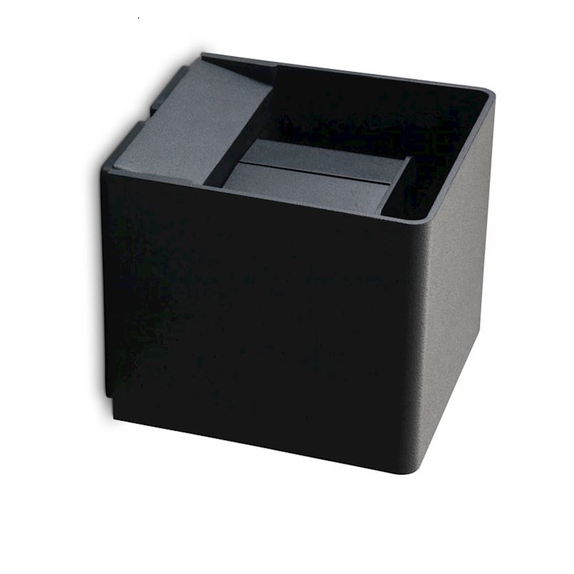 Hamulight Wandlamp Tolosa vierkant zwart 2x4W Warm White