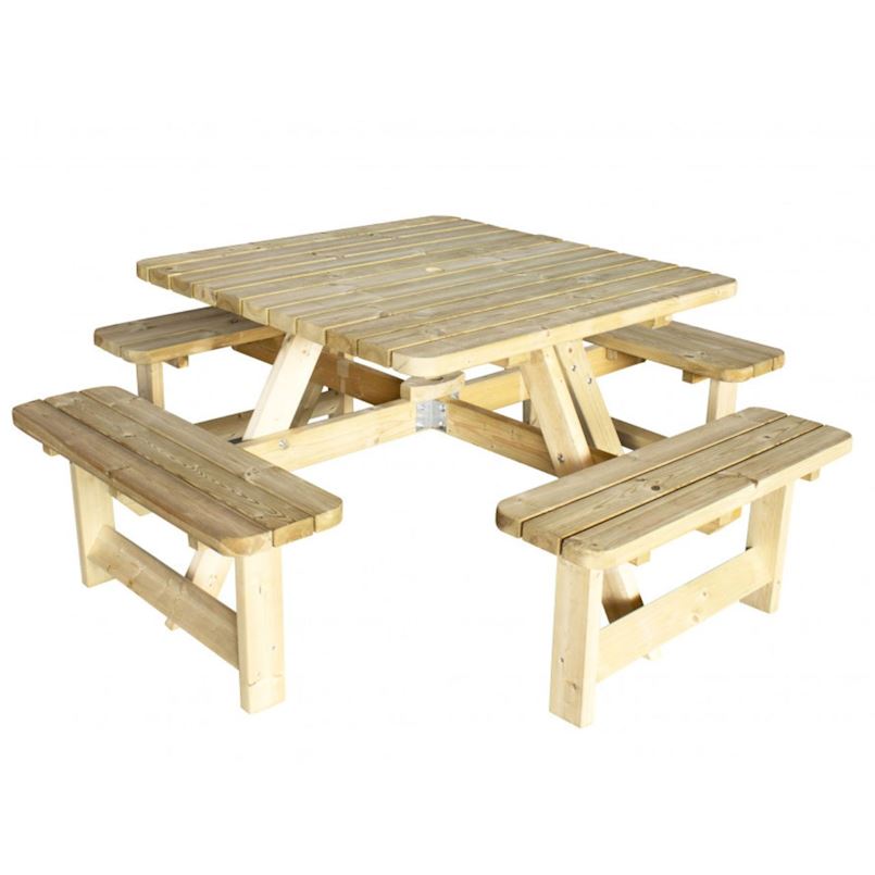 Picknicktafel Vierkant 40 mm bladmaat 115x115 cm